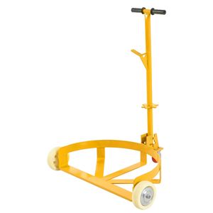 Carrello per Fusti da 55 Galloni con Capacità di 1200 libbre, 2 Ruote Fisse in PU e 1 Ruota Girevole, Carrello in Acciaio a Basso Profilo per Fusti d'Olio - Product Image 1