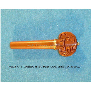 Chevilles sculptées pour basson, collier à boule doré, en bois de boxwood, Meghna International MEG-O43 - Product Image 4