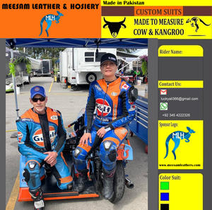 Traje de cuero para motociclismo, traje de cuero resistente para motociclismo, hecho en Pakistán, ropa para motociclismo, traje de carreras Kangaroo, calidad premium. - Product Image 5