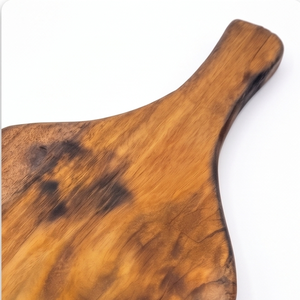 Planche à découper en bois de teck naturel antibactérien avec poignée de couteau en acier inoxydable, plateau de service pour la préparation des aliments en cuisine - Product Image 3