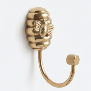 Premium Honey Shape Golden Wall <b>Hook</b> Heavy Duty Metal Mounted Hanger Perfect For Towels Coats And Elegant Wall Organization - Product Image 4