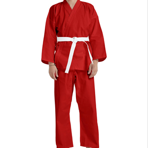 ชุดเทควันโดออกแบบเองได้ ผ้าโพลีคอตตอน ระบายอากาศได้ดี น้ำหนักเบา ทนทาน ชุดฝึกซ้อม คอวี สำหรับผู้ชายและผู้หญิง - Product Image 1