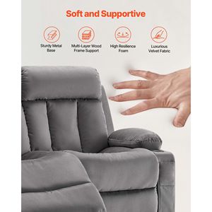 Divano Reclinabile Elettrico a Due Posti con Riscaldamento, Massaggio e Porte USB, Rivestimento in Velluto Morbido, Si Pieghevole per Formare un Letto Matrimoniale - Product Image 5