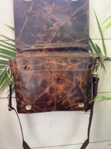 Large Capacity Crunch Leather Office Use Messenger Shoulder <b>Bag</b> Multi Uses Hot Sale High Quality Laptop <b>Bag</b> Leather Unisex <b>Bag</b> - Product Image 4
