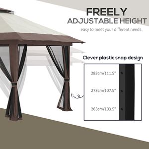 Tenda a baldacchino pop-up moderna beige impermeabile 13x13 piedi con struttura in acciaio e pali in alluminio - Product Image 6