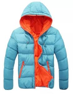 Blouson d'hiver pour homme de haute qualité, col montant uni, rembourrage en polyester chaud, coupe-vent, doublure en laine, réversible - Product Image 3