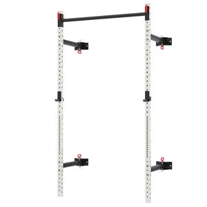 Rack de Potencia Blanco Ajustable con Barra de Dominadas Plegable para Montaje en Pared, Capacidad de 450 kg - Product Image 1