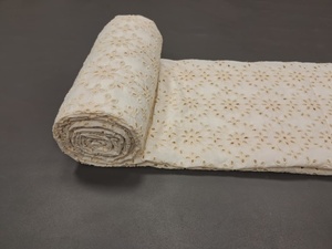Tela Hakoba de Algodón Blanco Premium Directo de Fábrica por Metro - Material con Bordado Floral Calado Estilo Chikankari - Product Image 1