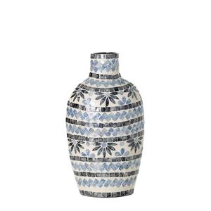 Vase écologique en nacre, motif bleu et blanc, fait main, décoration de luxe pour la maison, vente en gros, décoration intérieure et présentation pour salon - Product Image 1