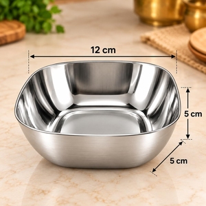 Bol de service alimentaire en acier inoxydable de qualité hôtelière, vaisselle en métal poli pour restaurants, traiteurs et acheteurs en gros - Product Image 3