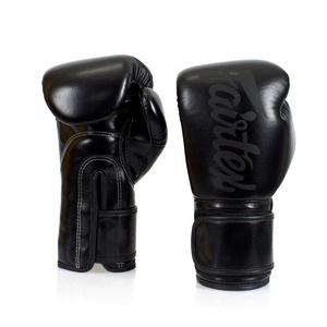 นวมชกมวยหนังแท้ Fairtex แบบเต็มนิ้ว ปิดด้วยเวลโคร สำหรับผู้ใหญ่ สีดำ - Product Image 6