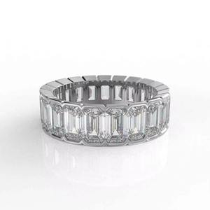 Bague moderne en argent avec diamant moissanite taille émeraude, pour unisexe, disponible à l'exportation depuis l'Inde - Product Image 3