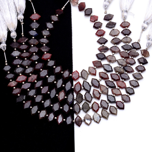 Prix de gros Perles de pierre précieuse Scapolite naturelle marron, forme hexagonale facettée, 10x7 14x7mm, brin de 8 pouces, certifiées par un tiers - Product Image 3