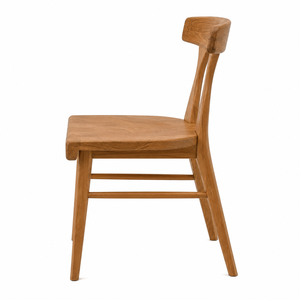 Chaise de salle à manger scandinave moderne en teck avec dossier sculpté et pieds coniques – Stable, durable, écologique, pour la maison, le bureau, la villa, le parc - Product Image 3