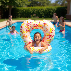 Anillo de natación Donut Heart de 104x99 cm, hecho de material duradero para deportes acuáticos - Product Image 2