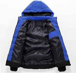 Hooded Puffer Jacket Windproof Winter Casual Zipper Closure Thick Polyester Down Filling Regular Fit Men's Jacket - Product Image 2