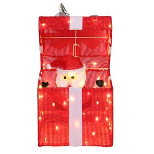 Scatola Regalo di Babbo Natale Motorizzata da 12 Pollici con 60 Luci LED per Decorazioni Natalizie da Esterno - Product Image 6