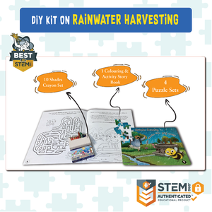 Rainwater Harvesting DIY Kit for Kids Activity <b>Book</b> 4 Jigsaw <b>Puzzles</b> & Crayons - Product Image 4
