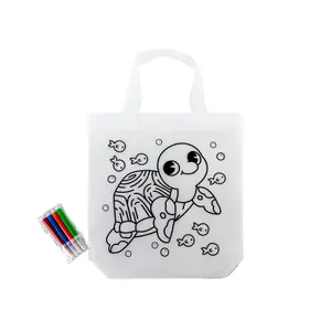 Mini Bolsas de Tela No Tejida de 100GSM, Impresas en 4 Colores con Diseño de Tortuga, Forma Cuadrada, para Productos Promocionales - Product Image 1