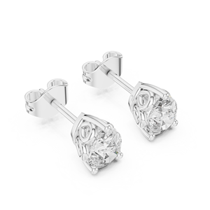 Clásico conjunto de pendientes con diamantes cultivados en laboratorio de corte pera de 0.37 quilates, engastados en oro blanco de 18 quilates, para compromiso, boda, regalo de San Valentín, uso diario. - Product Image 1