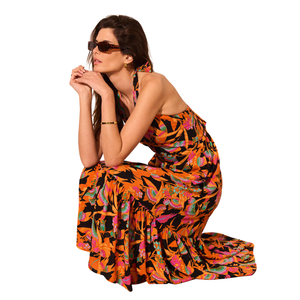 Ladies Printed Midi Dress Square Neck A Line Dress - Product Image 4