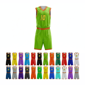 Uniforme de basket-ball en polyester durable et extensible pour les équipes professionnelles, entraînement, vêtements de sport respirants - Product Image 1