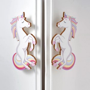 Handmade Modern Acacia Wood <b>Door</b> <b>Handle</b> Multicolor Unicorn Drawer Dresser <b>Handles</b> Cupboard Nursery <b>Pulls</b> and <b>Handles</b> - Product Image 3