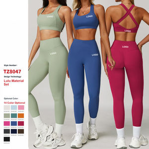 Ensemble de yoga sans couture de haute qualité personnalisé, haut zippé, taille haute, effet push-up, 6 pièces, pour la course et l'entraînement - Product Image 2