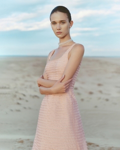 ชุดเดรสลำลองสินค้ามาใหม่ชุดเดรสแม็กซี่ไลน์สำหรับผู้หญิงเดรสหรูหราสายเอี๊ยมเอวสูงมียี่ห้อสีขาว - Product Image 2