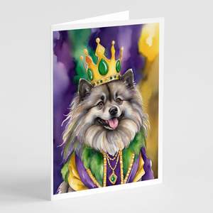 A7แปลกๆขนาด5x7 keeshond คิงส์ของ Mardi Gras กระดาษโน้ตเปล่าแพ็ค8ซองสำหรับทักทาย - Product Image 1