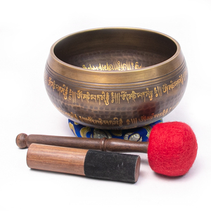 Cuenco Tibetano de 12 cm con Ojos de Buda Martillados a Medida, Logotipo Personalizado Grabado en Oro, Mantra Om Mani Padme Hum - Product Image 2
