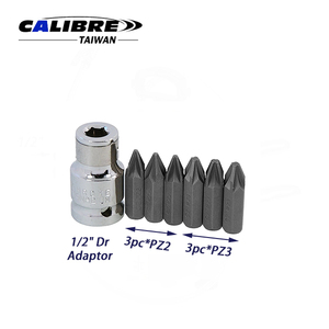 ชุดดอกไขควงหัว Pozidriv 7 ชิ้น ยี่ห้อ TAIWAN CALIBRE พร้อมอะแดปเตอร์ข้อต่อขนาด 1/2 นิ้ว - Product Image 2