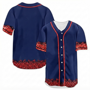 DROGEN EXPORT Custom Design <b>Baseball</b> Jersey Wholesale Teamwear Sport Breathable 100% Polyester Mesh Tie-Dyed V-Neck Short Sleeve - Product Image 1