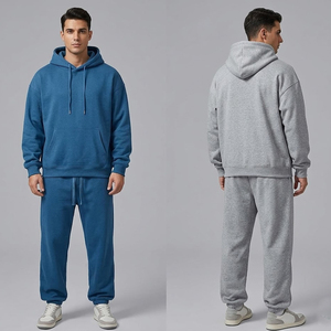 Conjunto Deportivo Holgado para Hombre / Sudadera con Capucha y Pantalones Deportivos de Invierno / Conjunto Deportivo de Felpa Gruesa para Hombre - Product Image 1