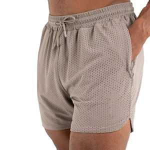 Shorts de sport personnalisés pour hommes en maille, taille mi-haute, imprimé numérique sur toile, polyester/coton, couleur unie, respirant, séchage rapide, grandes tailles - Product Image 1