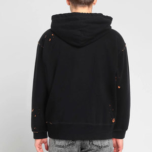 Sudadera con Capucha Negra para Hombre, Corte Holgado, Algodón French Terry, Estilo Casual para Otoño, con Diseño de Bolsillo - Product Image 3