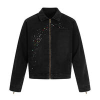 Veste en jean pour homme, style streetwear décontracté vintage, personnalisable, brodée, boutonnée, avec poches, coupe classique, prix d'usine, vente en gros