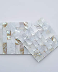 Sous-verres carrés en nacre véritable | Design sophistiqué en mosaïque pour une décoration intérieure et une expérience de restauration élégantes - Product Image 2