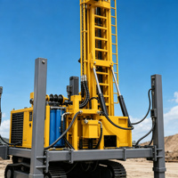 Foreuse de puits d'eau de 330 m, moteur de 91 kW, machine de forage sur chenilles de 8,2 tonnes