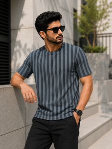 Camiseta Polo a Rayas para Hombre, Ligera, de Polialgodón, Ropa Personalizada, Camiseta Polo de Mezcla de Algodón para Hombre - Product Image 4