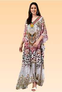 Vestido Kaftan Elegante para Mujer – Kaftan Holgado Estampado para la Colección de Verano - Product Image 3