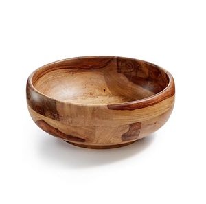 Grand saladier incurvé en bois d'acacia, design vintage, écologique, résistant à la chaleur, compatible lave-vaisselle, pour table de fête de Noël - Product Image 6