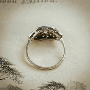 1 CT Moissanite Vintage Art Deco <b>Emerald</b> Cut Engagement <b>Ring</b> Rhodium Plated Sterling <b>Silver</b> Prong Setting Gift for Wedding - Product Image 3