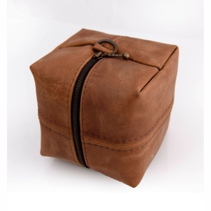 Estuche de Cuero Genuino de Lujo, Bolsa Organizadora de Viaje Portátil, Estuche de Almacenamiento de Cuero con Estética Minimalista para Regalo - Product Image 1