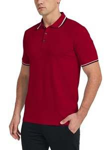 เสื้อโปโลผู้ชายคุณภาพพรีเมียมสีแดงสำหรับสไตล์ลำลองและเป็นทางการด้วยผ้าฝ้ายที่ระบายอากาศได้ดี - Product Image 3