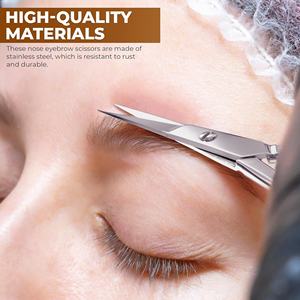Professional Multi-Purpose Stainless Steel Right-Handed Straight Sharp Grooming <b>Scissors</b> for Eyebrow Nose Hair <b>Mustache</b> Cutting - Product Image 5