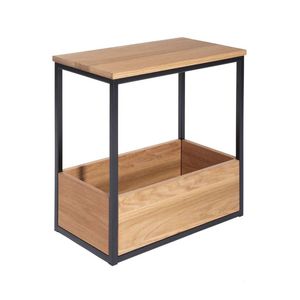 Set 3 Wooden <b>Square</b> Floor <b>Vase</b> with Black Metal Stand Rustic Design for Floral Display - Product Image 3