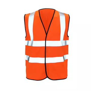 Gilet de sécurité unisexe haute visibilité ANSI Classe 2 en polyester imperméable |   Vêtements de travail réfléchissants multi-poches pour le contrôle de la circulation - Product Image 1