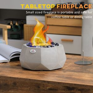 Cheminée de table portable en béton de 9 po pour intérieur/extérieur, capacité maximale de 0,1 gallon, 215 po² Ft. Accessoire pour foyer à bois - Product Image 4
