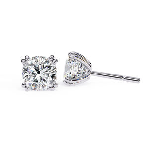 Boucles d'oreilles clous en moissanite taille coussin 6x6 mm, 2,2 carats au total, or massif 10K, bijoux de luxe pour femme, cadeau - Product Image 6